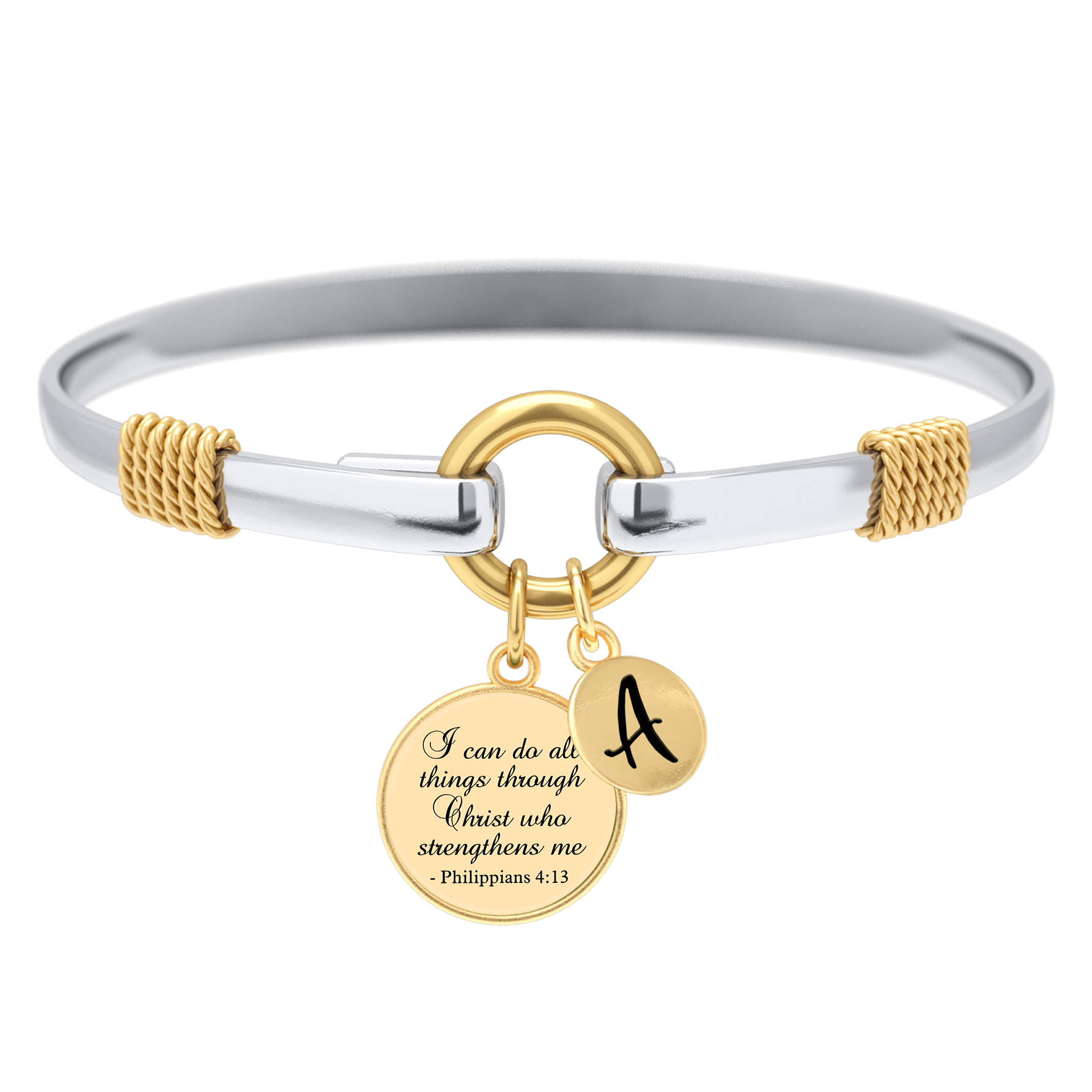 All Things Through Christ - Two-Tone Custom Charm Bracelet