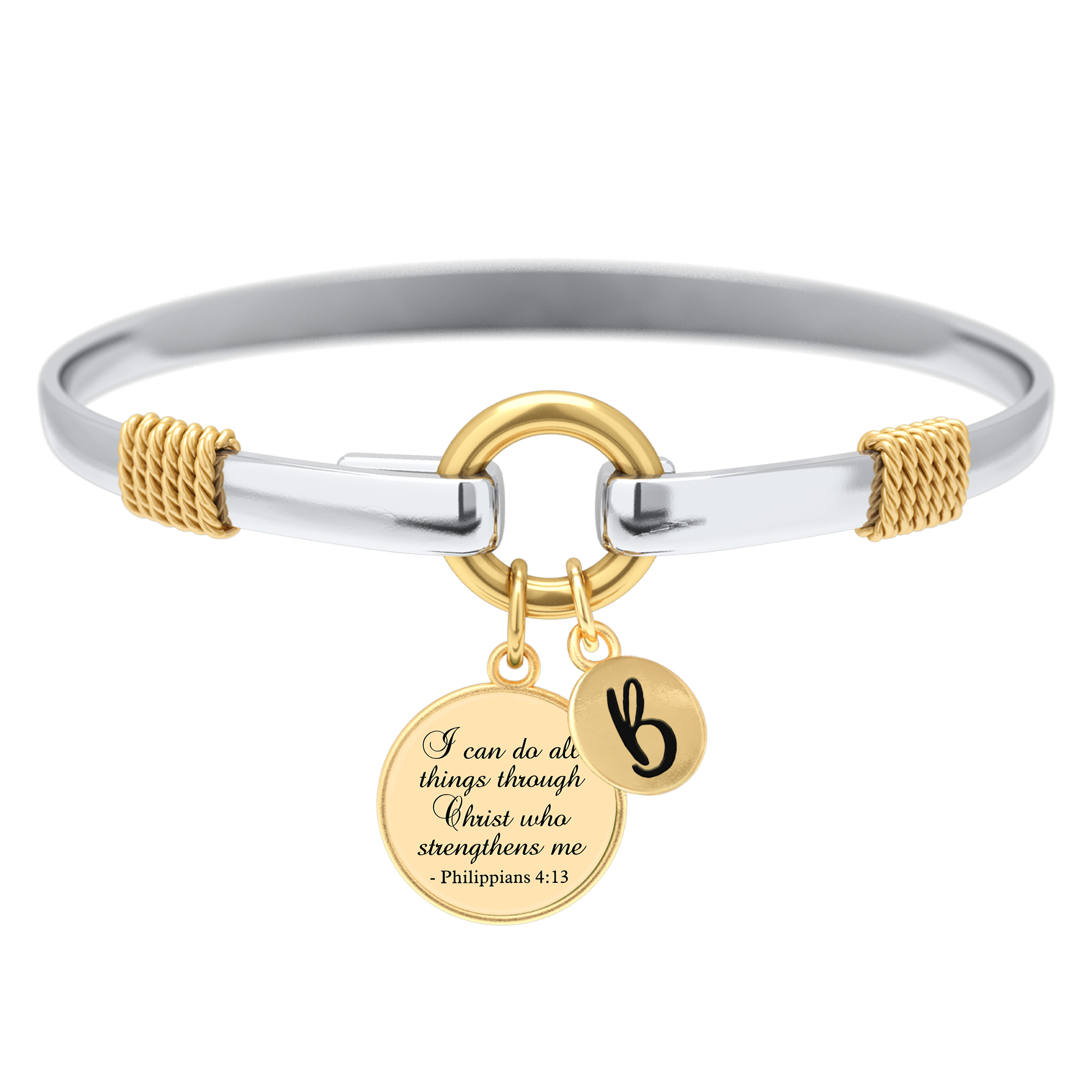 All Things Through Christ - Two-Tone Custom Charm Bracelet