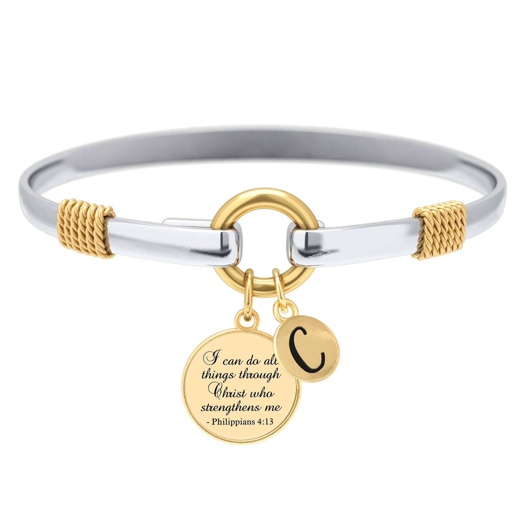 All Things Through Christ - Two-Tone Custom Charm Bracelet