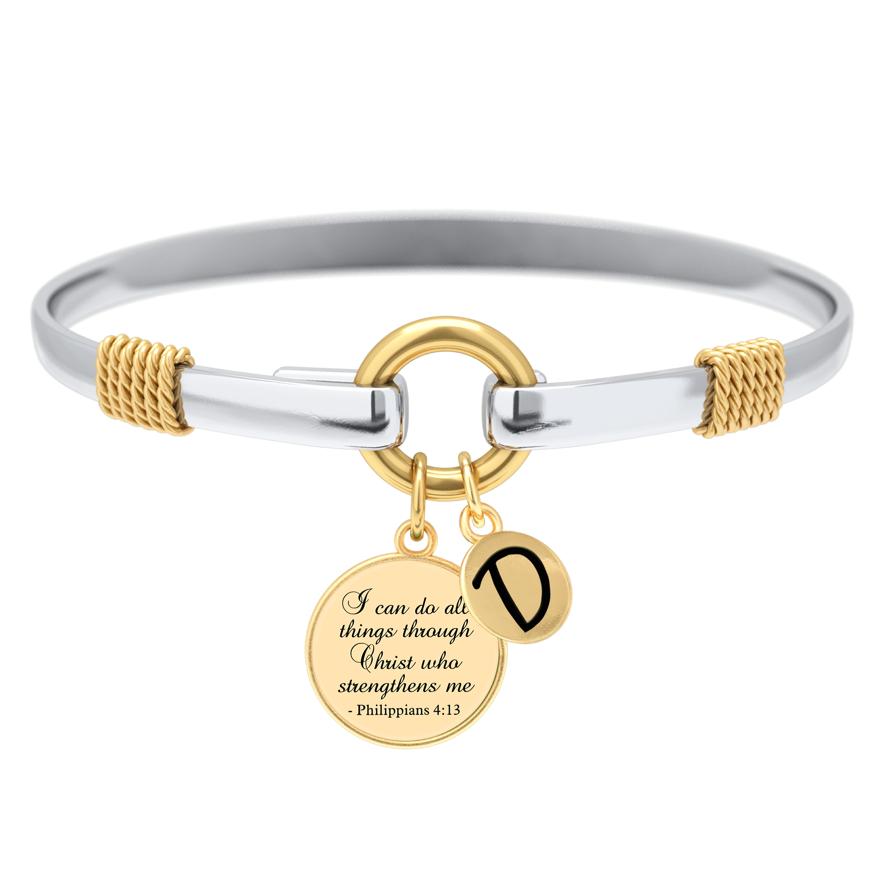 All Things Through Christ - Two-Tone Custom Charm Bracelet