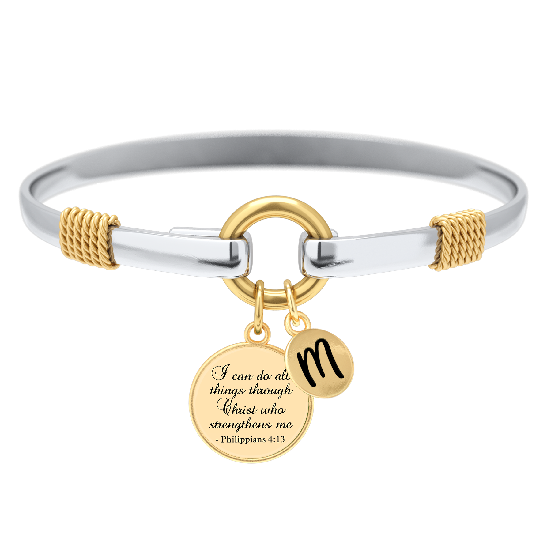 All Things Through Christ - Two-Tone Custom Charm Bracelet