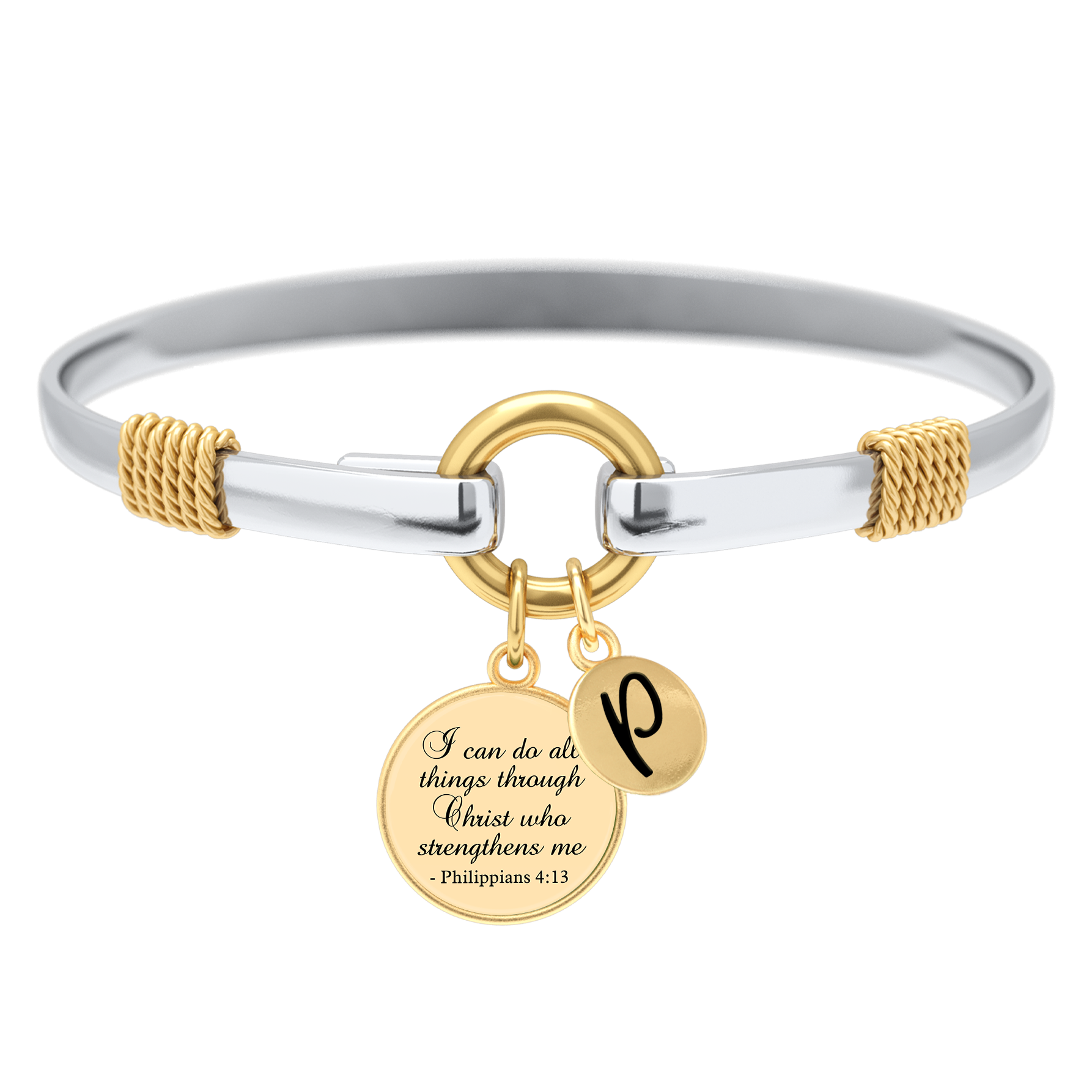 All Things Through Christ - Two-Tone Custom Charm Bracelet