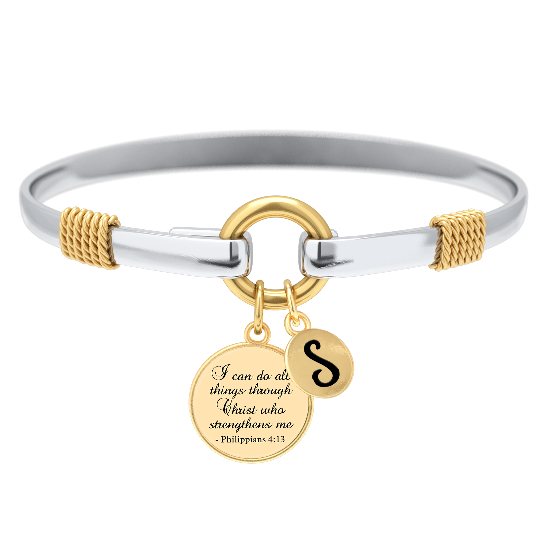 All Things Through Christ - Two-Tone Custom Charm Bracelet