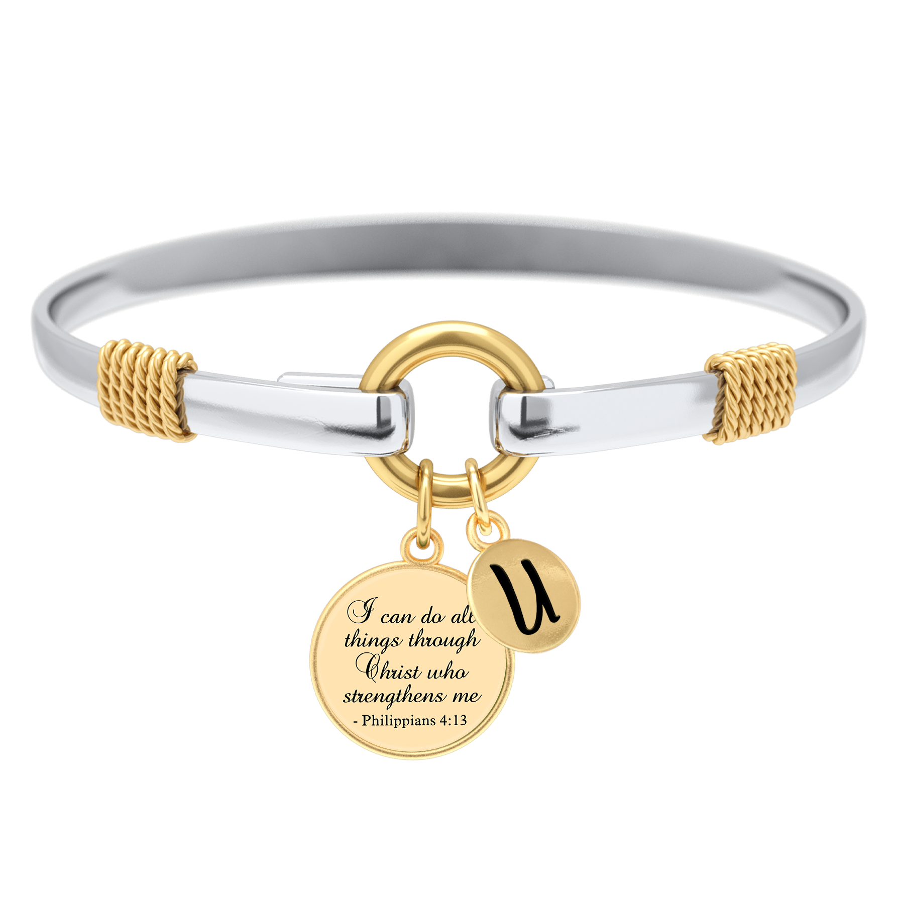 All Things Through Christ - Two-Tone Custom Charm Bracelet