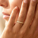Emerald Cut Birthstone Eternity Ring