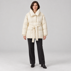 JASMINE™ - Cozy Thermal Stand Collar Waist Tie Zip-Up Coat for Winter