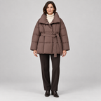 JASMINE™ - Cozy Thermal Stand Collar Waist Tie Zip-Up Coat for Winter