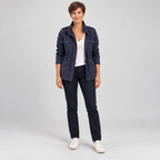 Women's Utility Cargo Jacket with Multi Pocket Drawstring Waist